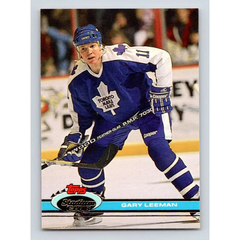 1991-92 Topps Stadium Club #158 Gary Leeman NM-MT Toronto Maple Leafs Hockey Card Image 1