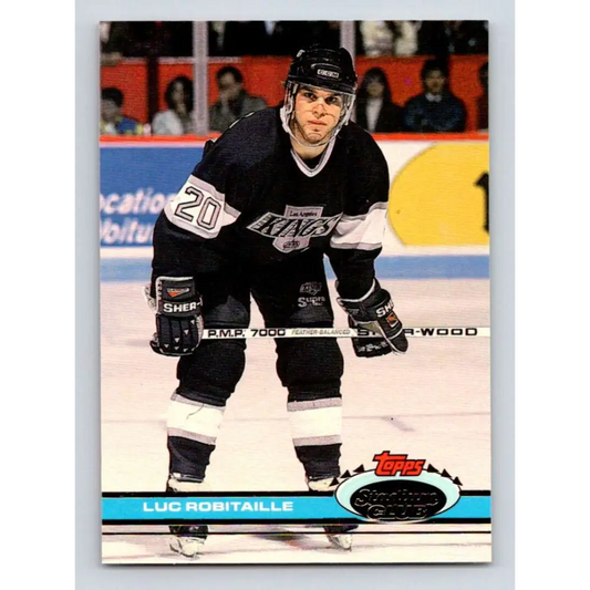 1991-92 Topps Stadium Club #159 Luc Robitaille NM-MT Los Angeles Kings Hockey Card Image 1