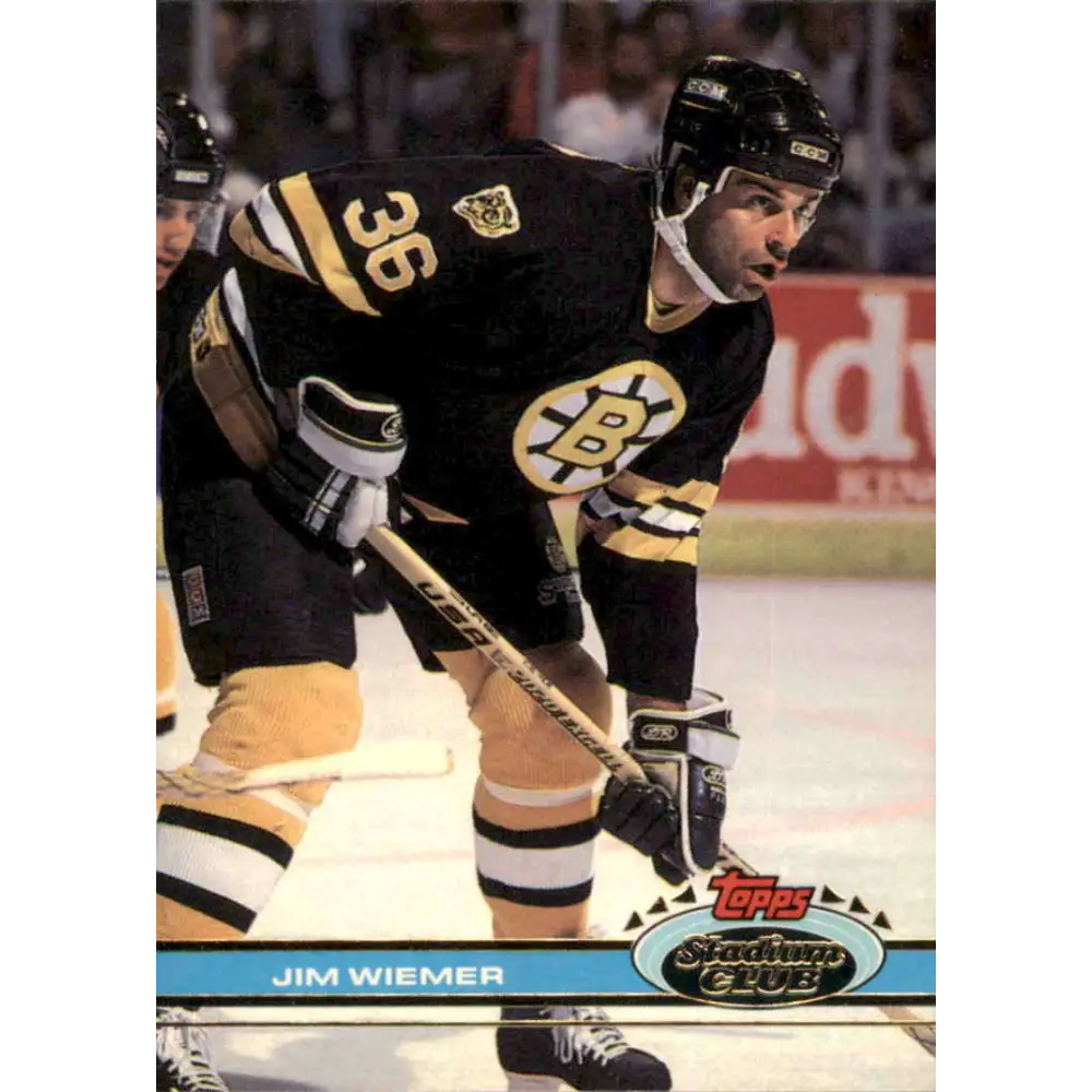 1991-92 Topps Stadium Club #16 Jim Wiemer NM-MT Boston Bruins Hockey Card Image 1