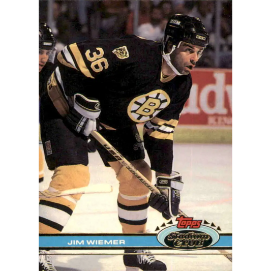 1991-92 Topps Stadium Club #16 Jim Wiemer NM-MT Boston Bruins Hockey Card Image 1