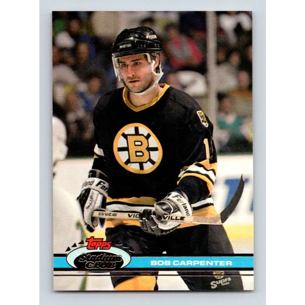 1991-92 Topps Stadium Club #161 Bob Carpenter NM-MT Boston Bruins Hockey Card Image 1