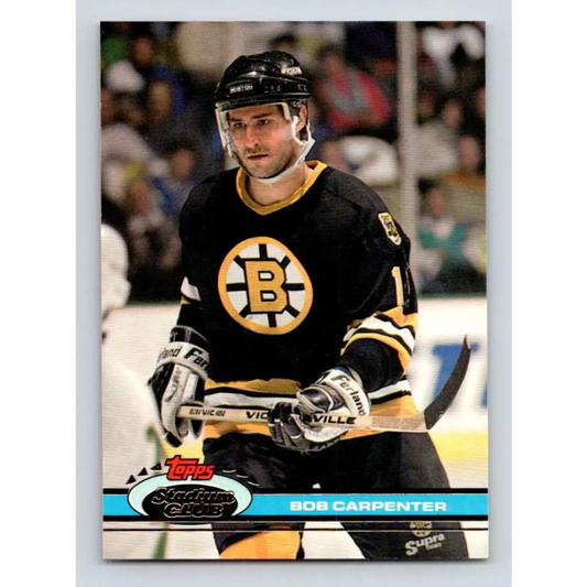 1991-92 Topps Stadium Club #161 Bob Carpenter NM-MT Boston Bruins Hockey Card Image 1