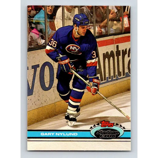 1991-92 Topps Stadium Club #163 Gary Nylund NM-MT New York Islanders Hockey Card Image 1