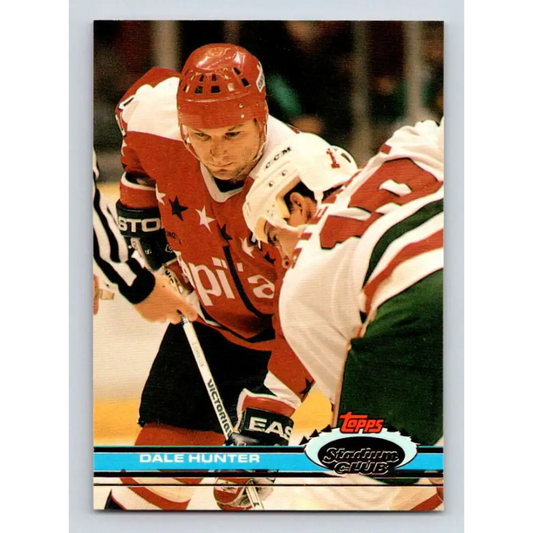 1991-92 Topps Stadium Club #164 Dale Hunter NM-MT Washington Capitals Hockey Card Image 1