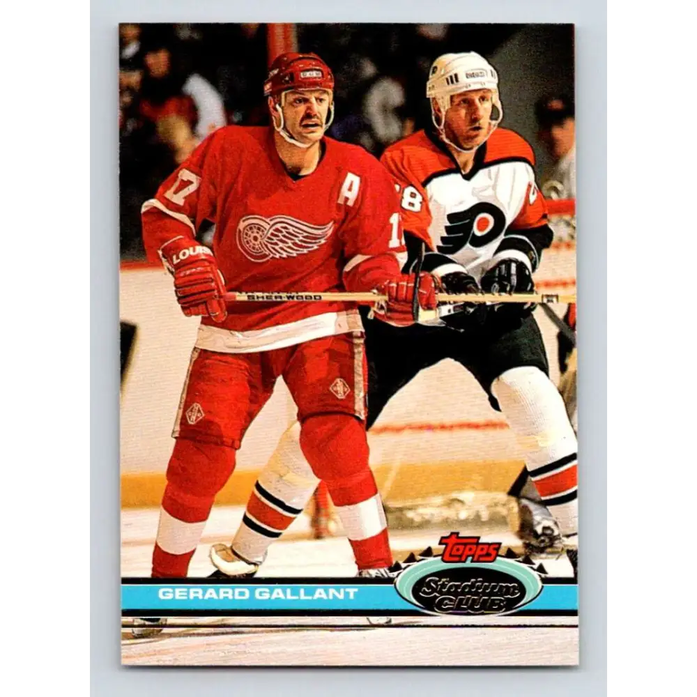 1991-92 Topps Stadium Club #165 Gerard Gallant NM-MT Detroit Red Wings Hockey Card Image 1