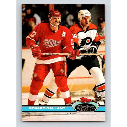 1991-92 Topps Stadium Club #165 Gerard Gallant NM-MT Detroit Red Wings Hockey Card Image 1