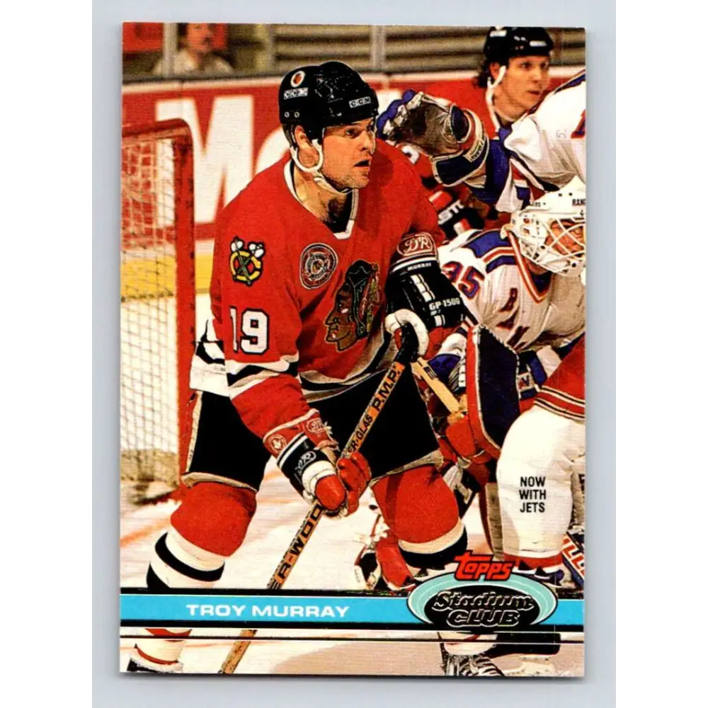 1991-92 Topps Stadium Club #167 Troy Murray NM-MT Winnipeg Jets Hockey Card Image 1