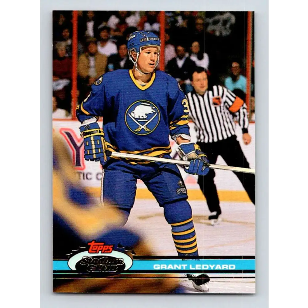 1991-92 Topps Stadium Club #169 Grant Ledyard NM-MT Buffalo Sabres Hockey Card Image 1
