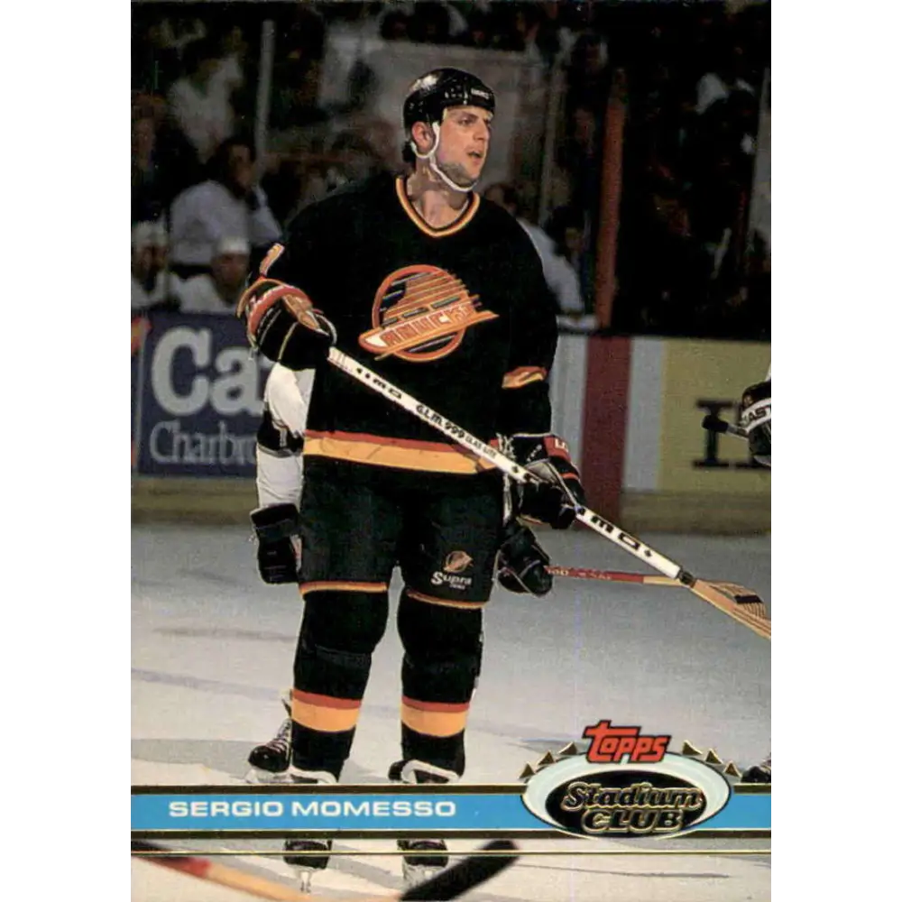 1991-92 Topps Stadium Club #17 Sergio Momesso NM-MT Vancouver Canucks Hockey Card Image 1