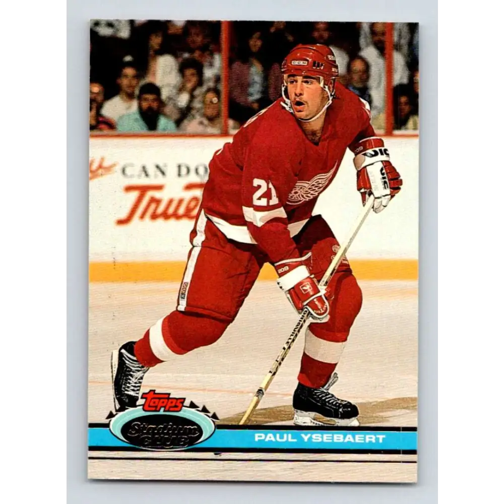 1991-92 Topps Stadium Club #171 Paul Ysebaert UER NM-MT Detroit Red Wings Hockey Card Image 1