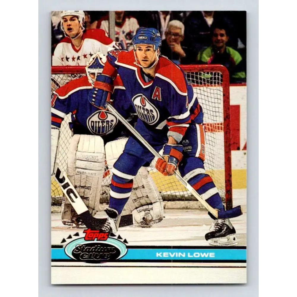1991-92 Topps Stadium Club #179 Kevin Lowe NM-MT Edmonton Oilers Hockey Card Image 1