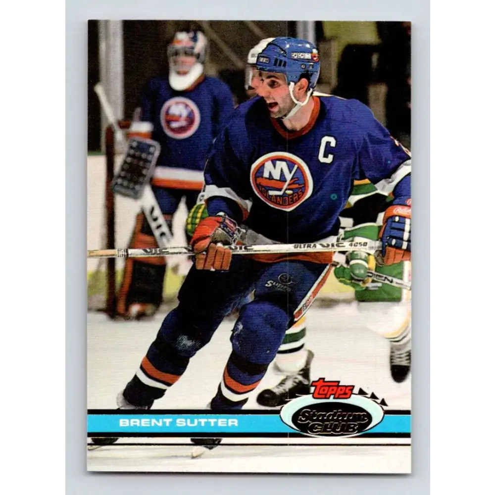 1991-92 Topps Stadium Club #180 Brent Sutter NM-MT New York Islanders Hockey Card Image 1
