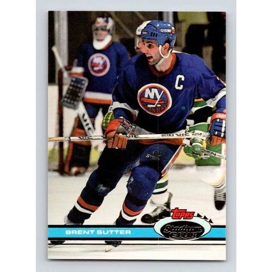 1991-92 Topps Stadium Club #180 Brent Sutter NM-MT New York Islanders Hockey Card Image 1
