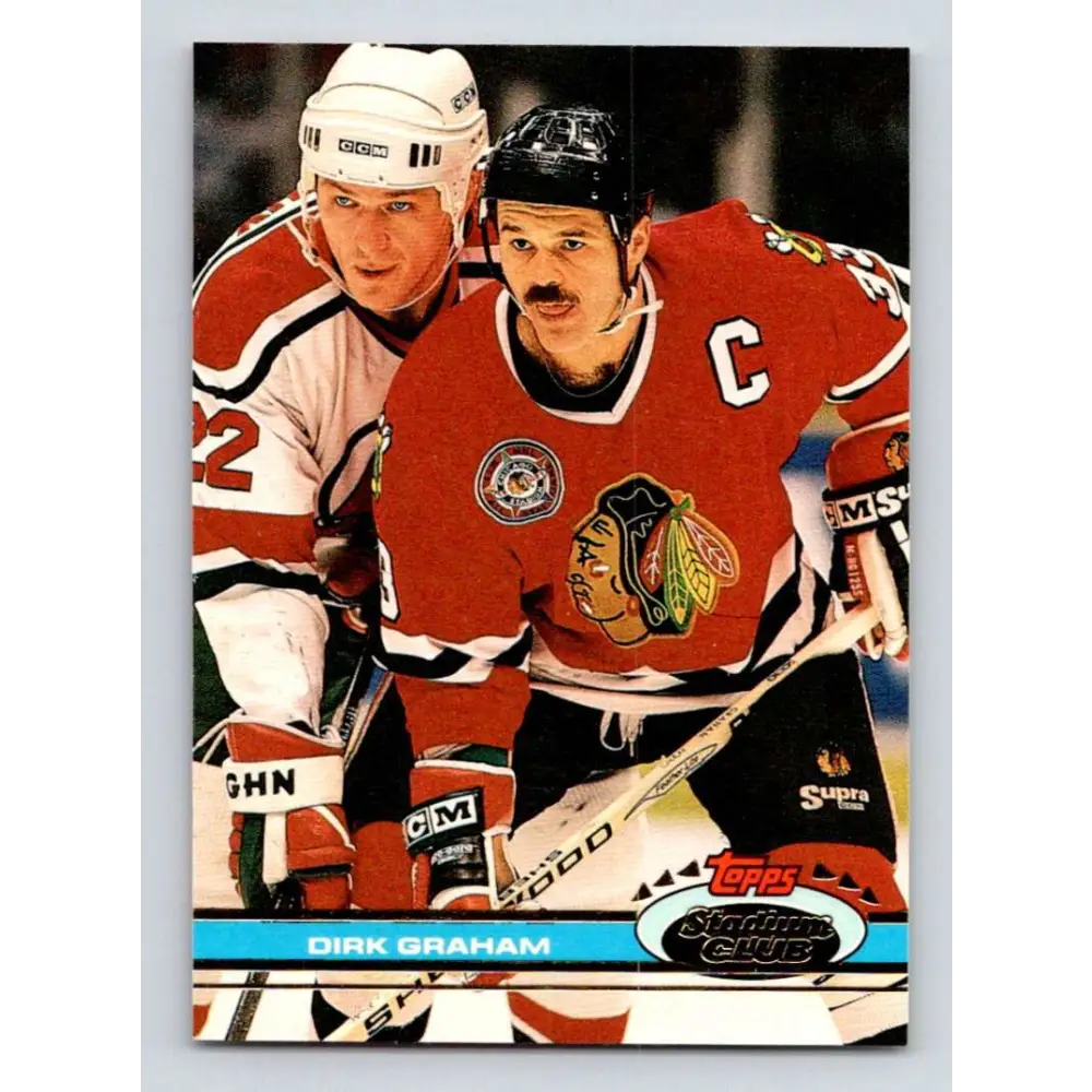 1991-92 Topps Stadium Club #181 Dirk Graham NM-MT Chicago Blackhawks Hockey Card Image 1