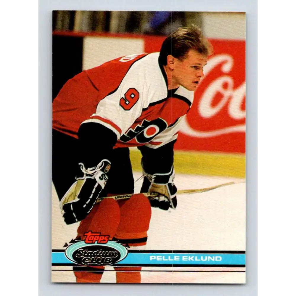 1991-92 Topps Stadium Club #182 Pelle Eklund NM-MT Philadelphia Flyers Hockey Card Image 1