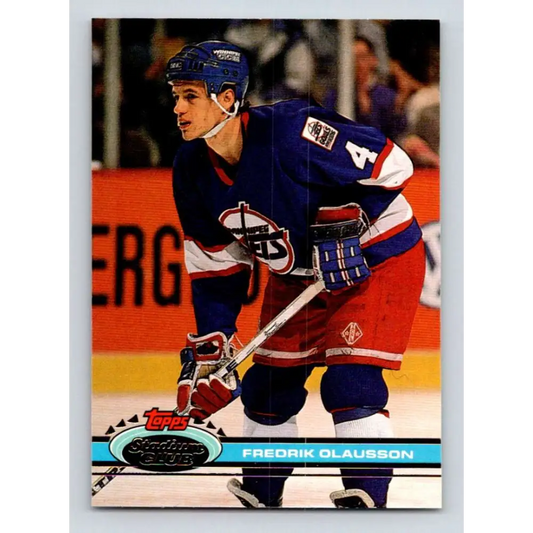 1991-92 Topps Stadium Club #185 Fredrik Olausson NM-MT Winnipeg Jets Hockey Card Image 1