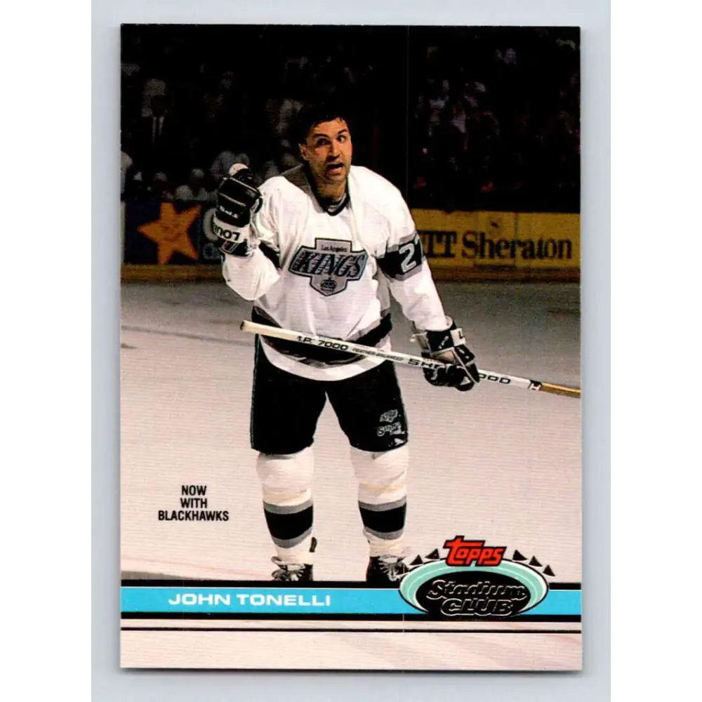 1991-92 Topps Stadium Club #189 John Tonelli NM-MT Chicago Blackhawks Hockey Card Image 1