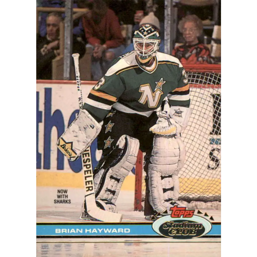 1991-92 Topps Stadium Club #19 Brian Hayward NM-MT San Jose Sharks Hockey Card Image 1