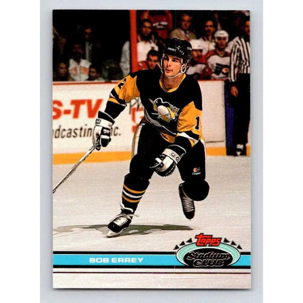1991-92 Topps Stadium Club #191 Bob Errey NM-MT Pittsburgh Penguins Hockey Card Image 1