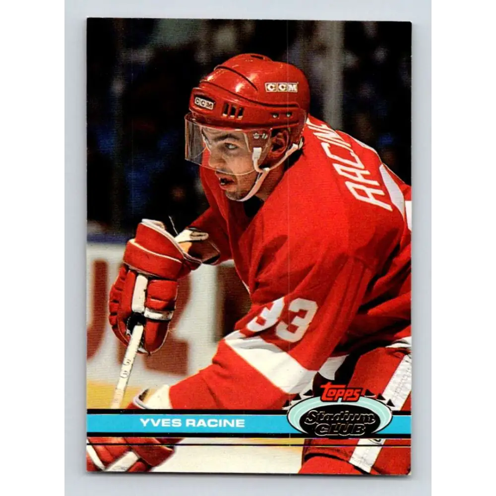 1991-92 Topps Stadium Club #198 Yves Racine NM-MT Detroit Red Wings Hockey Card Image 1
