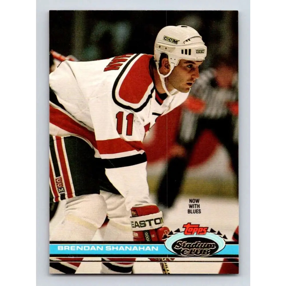 1991-92 Topps Stadium Club #199 Brendan Shanahan NM-MT St. Louis Blues Hockey Card Image 1