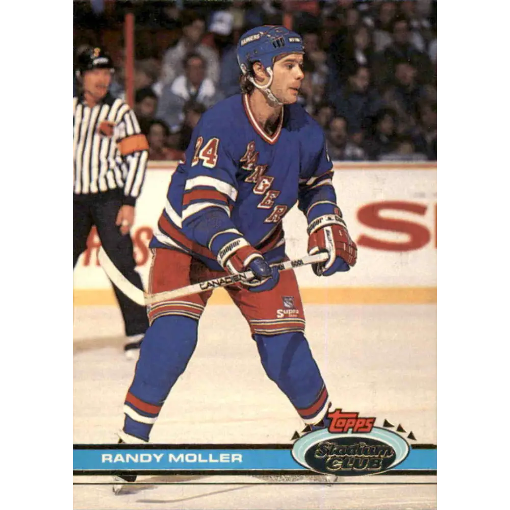1991-92 Topps Stadium Club #2 Randy Moller NM-MT New York Rangers Hockey Card Image 1