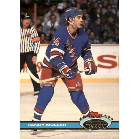 1991-92 Topps Stadium Club #2 Randy Moller NM-MT New York Rangers Hockey Card Image 1