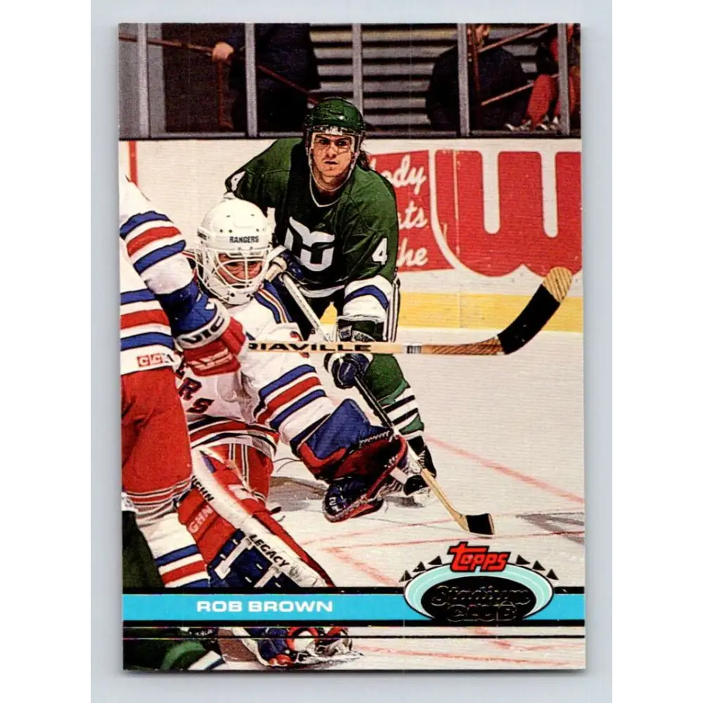 1991-92 Topps Stadium Club #200 Rob Brown NM-MT Hartford Whalers Hockey Card Image 1