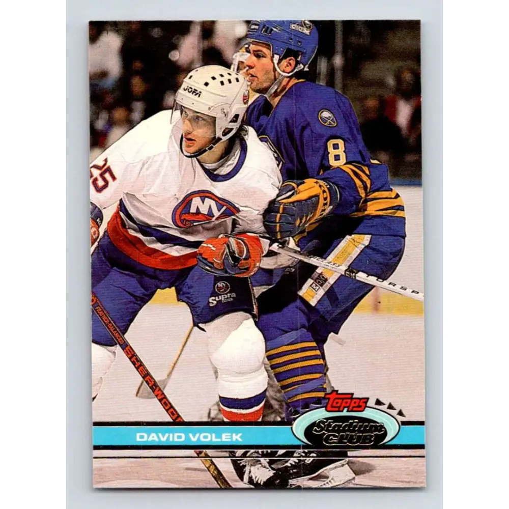 1991-92 Topps Stadium Club #204 David Volek NM-MT New York Islanders Hockey Card Image 1