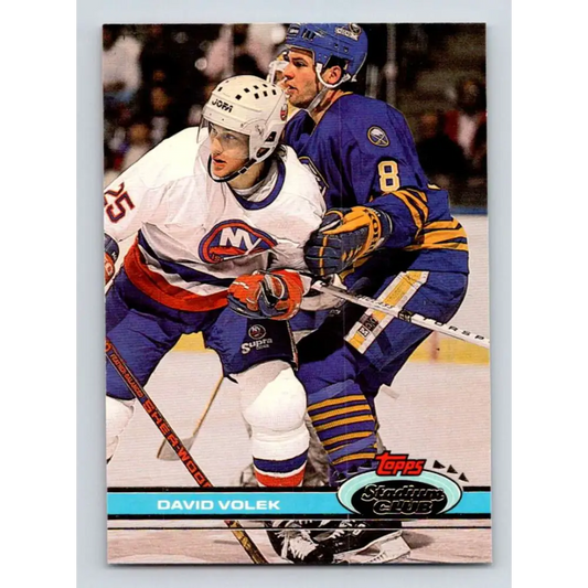 1991-92 Topps Stadium Club #204 David Volek NM-MT New York Islanders Hockey Card Image 1