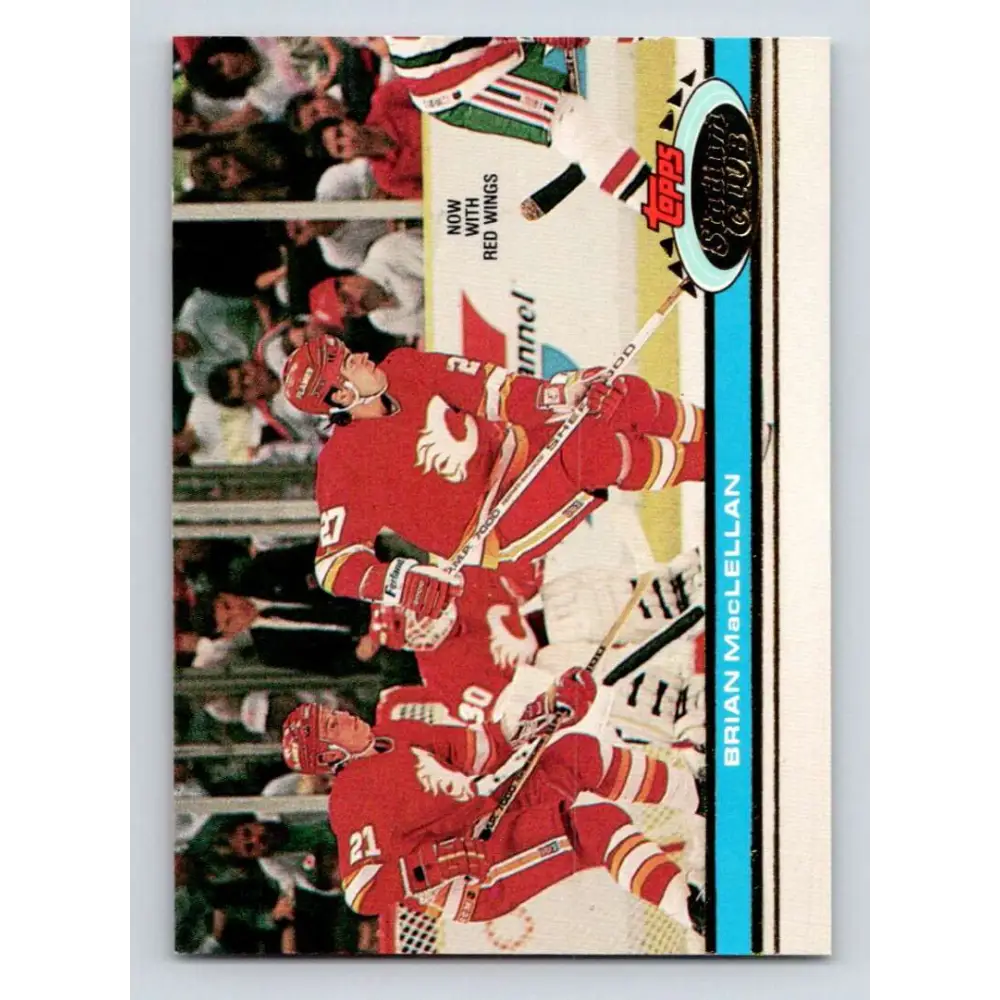 1991-92 Topps Stadium Club #206 Brian MacLellan NM-MT Detroit Red Wings Hockey Card Image 1