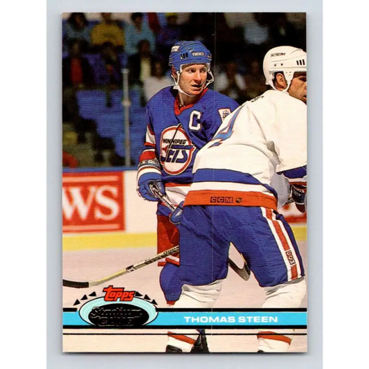 1991-92 Topps Stadium Club #207 Thomas Steen NM-MT Winnipeg Jets Hockey Card Image 1