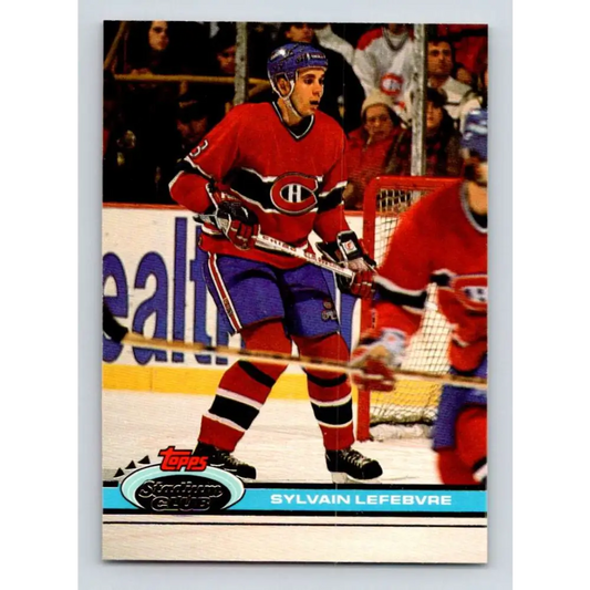1991-92 Topps Stadium Club #208 Sylvain Lefebvre NM-MT Montreal Canadiens Hockey Card Image 1