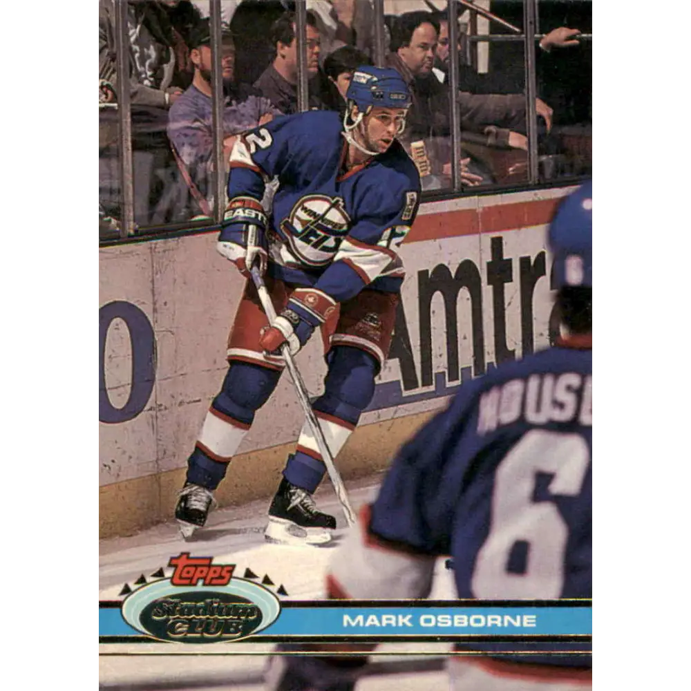 1991-92 Topps Stadium Club #21 Mark Osborne NM-MT Winnipeg Jets Hockey Card Image 1