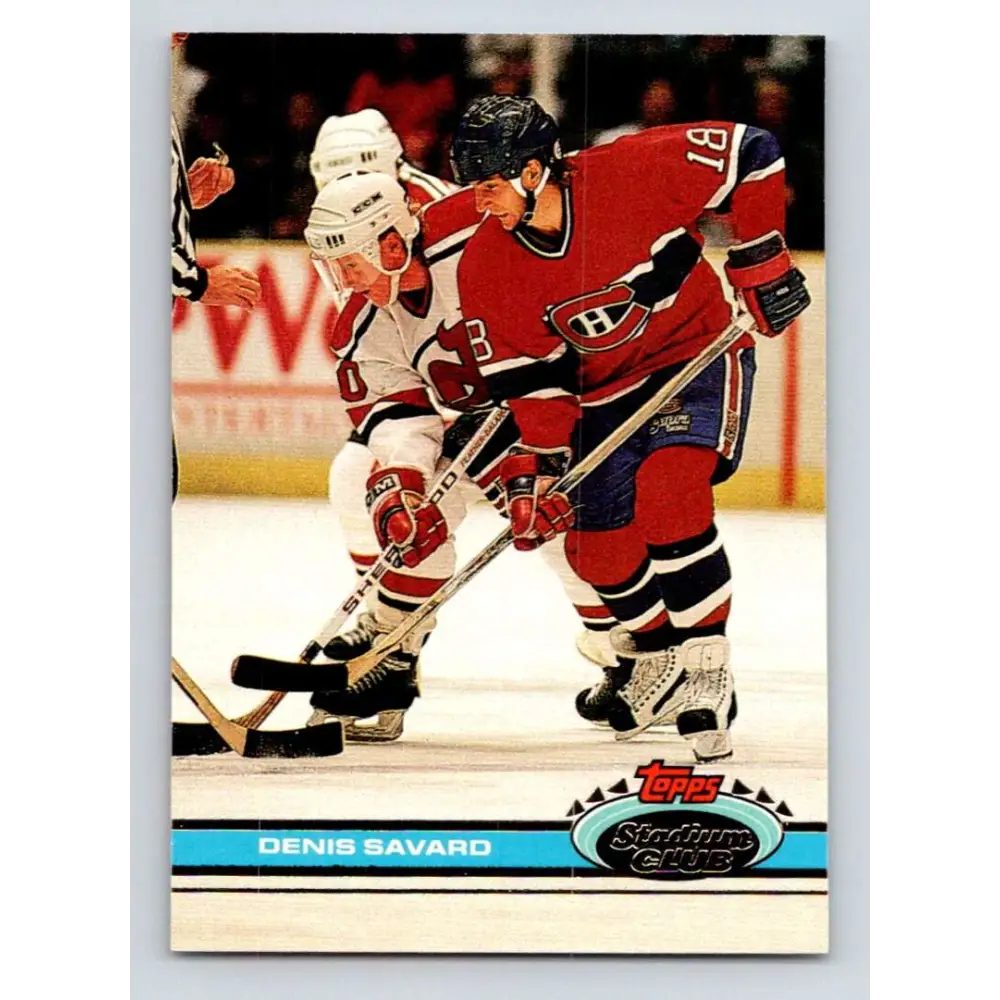 1991-92 Topps Stadium Club #213 Denis Savard NM-MT Montreal Canadiens Hockey Card Image 1