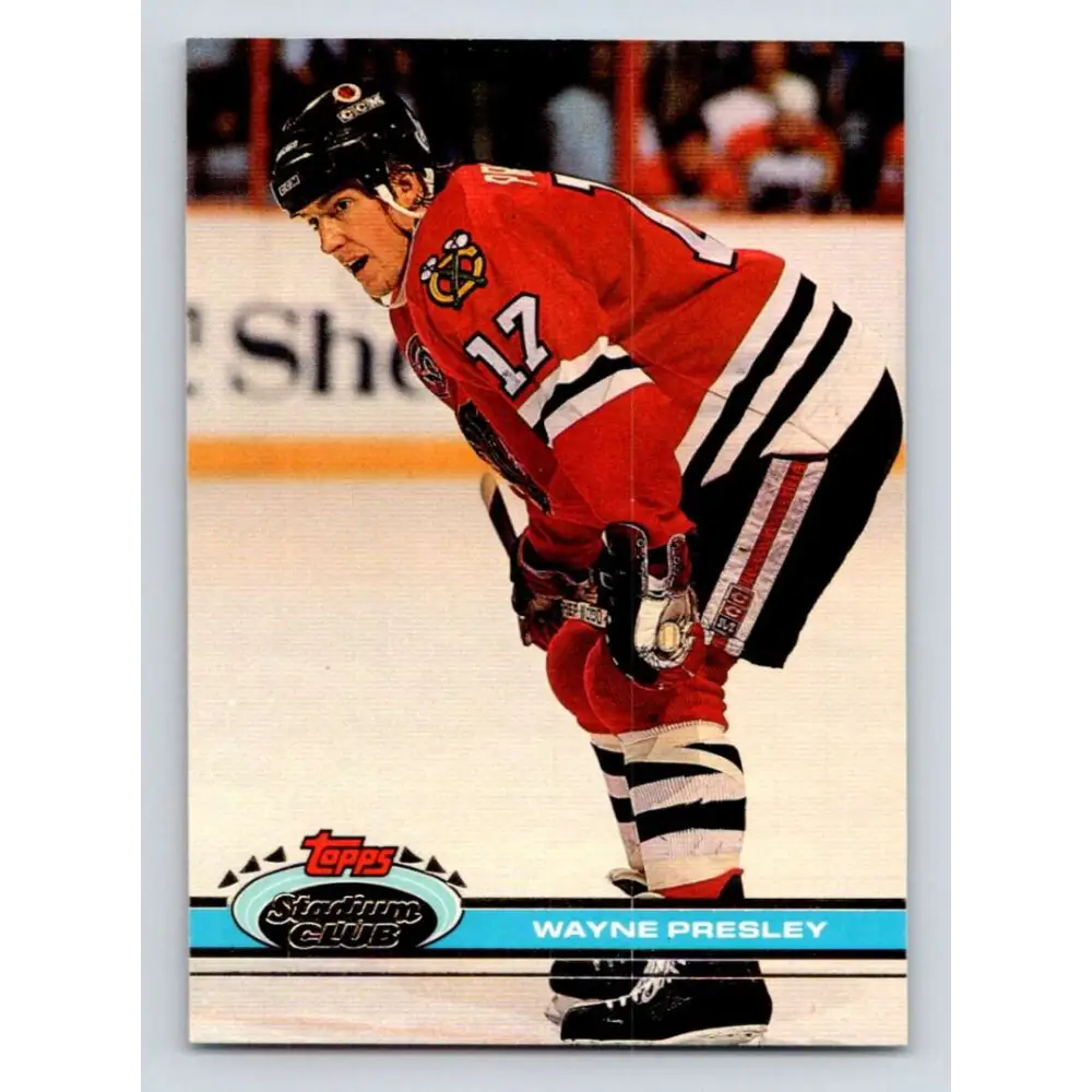 1991-92 Topps Stadium Club #215 Wayne Presley NM-MT Chicago Blackhawks Hockey Card Image 1