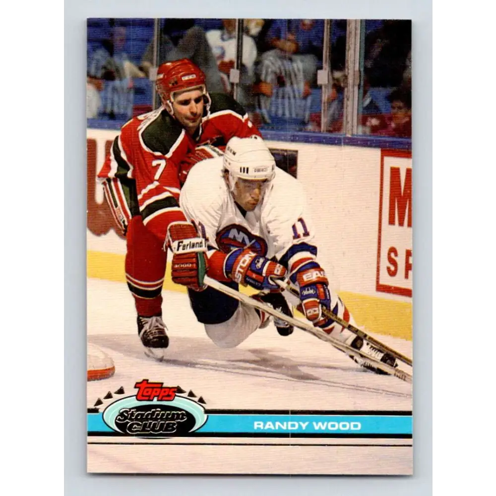 1991-92 Topps Stadium Club #221 Randy Wood NM-MT New York Islanders Hockey Card Image 1