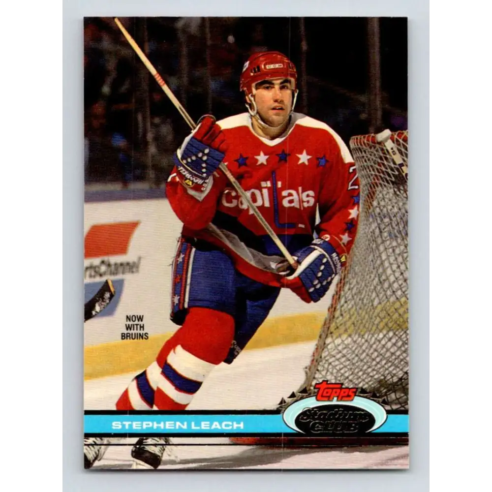 1991-92 Topps Stadium Club #226 Stephen Leach NM-MT Boston Bruins Hockey Card Image 1