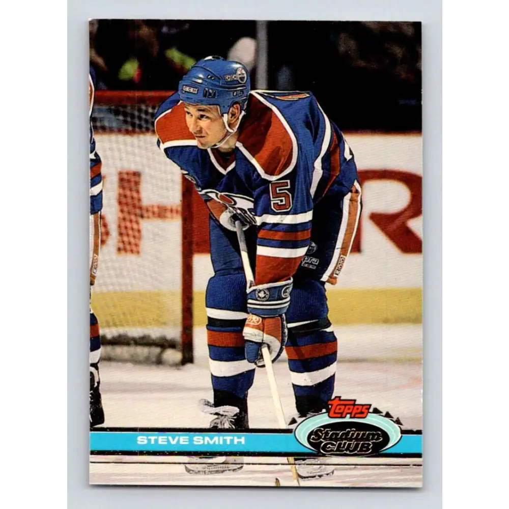 1991-92 Topps Stadium Club #230 Steve Smith NM-MT Edmonton Oilers Hockey Card Image 1