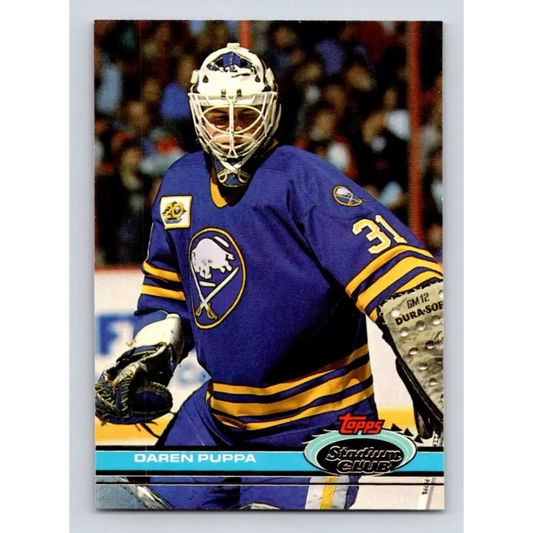 1991-92 Topps Stadium Club #231 Daren Puppa NM-MT Buffalo Sabres Hockey Card Image 1