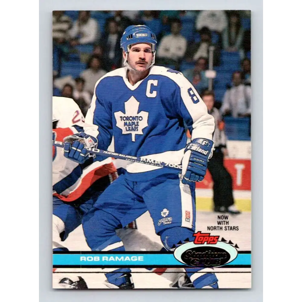 1991-92 Topps Stadium Club #239 Rob Ramage NM-MT Minnesota North Stars Hockey Card Image 1