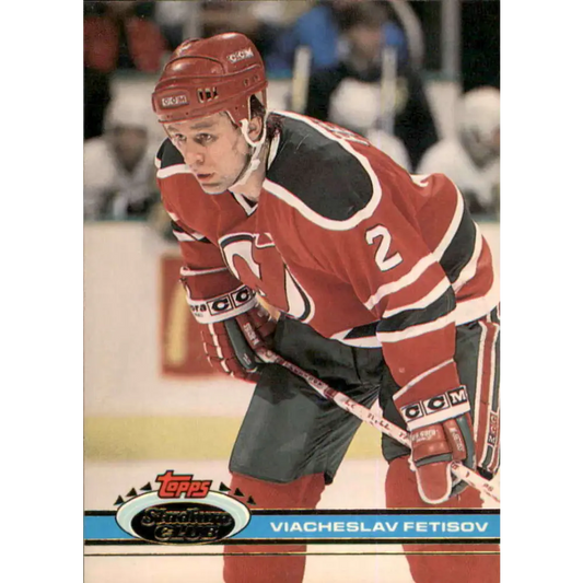 1991-92 Topps Stadium Club #24 Slava Fetisov NM-MT New Jersey Devils Hockey Card Image 1