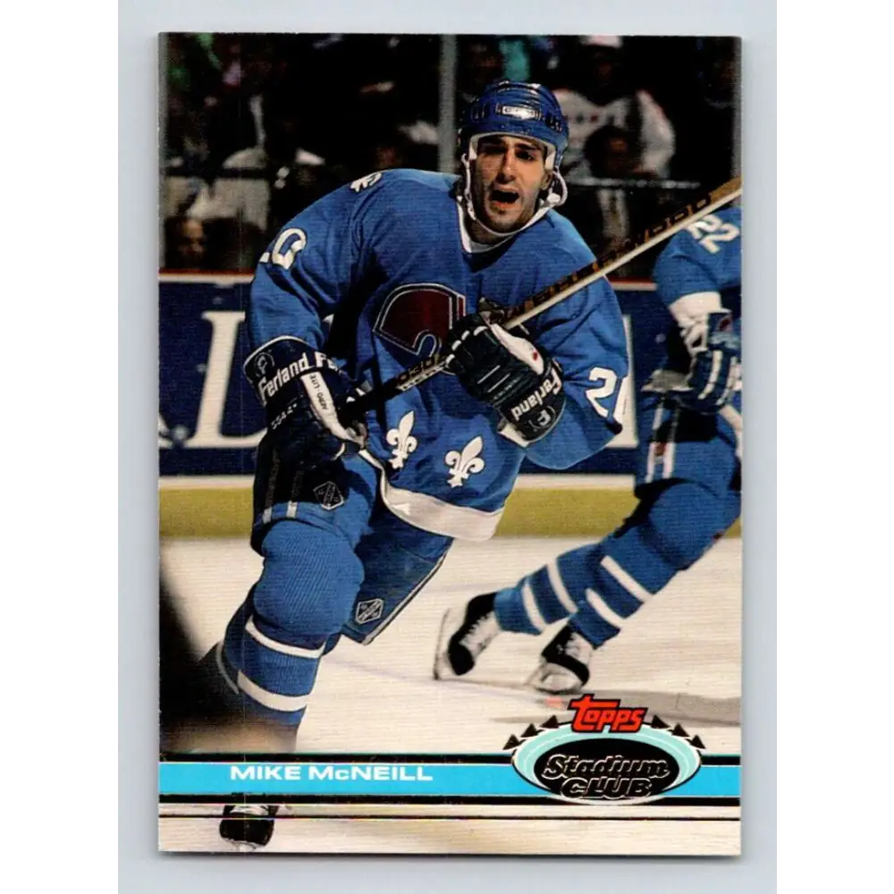 1991-92 Topps Stadium Club #241 Mike McNeil NM-MT Quebec Nordiques Hockey Card Image 1
