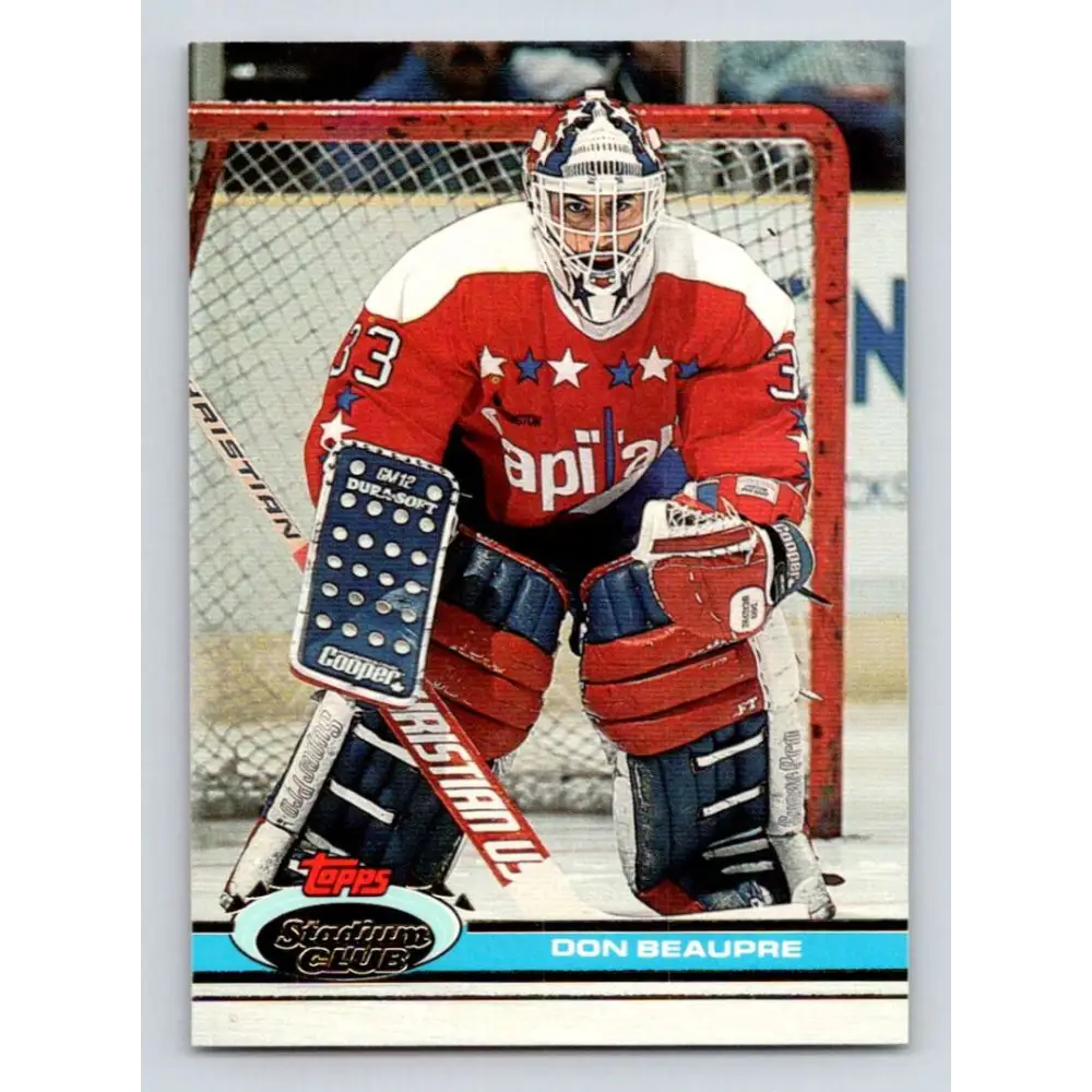 1991-92 Topps Stadium Club #246 Don Beaupre NM-MT Washington Capitals Hockey Card Image 1