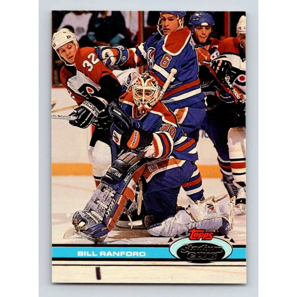 1991-92 Topps Stadium Club #249 Bill Ranford NM-MT Edmonton Oilers Hockey Card Image 1