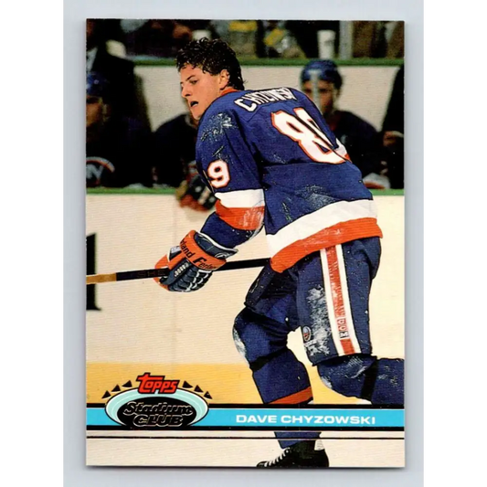 1991-92 Topps Stadium Club #250 Dave Chyzowski NM-MT New York Islanders Hockey Card Image 1