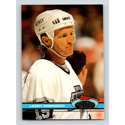 1991-92 Topps Stadium Club #252 Larry Robinson NM-MT Los Angeles Kings Hockey Card Image 1
