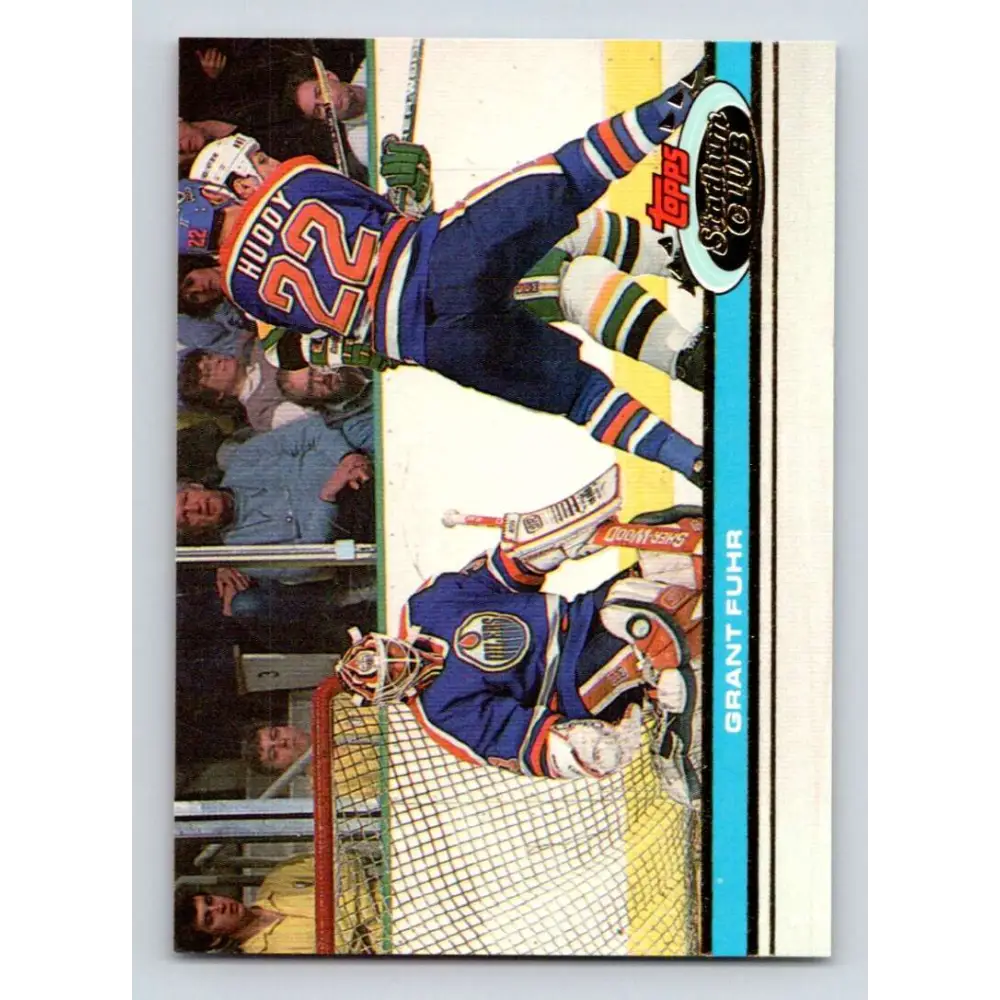 1991-92 Topps Stadium Club #258 Grant Fuhr NM-MT Edmonton Oilers Hockey Card Image 1