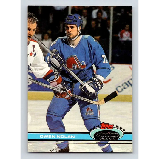 1991-92 Topps Stadium Club #259 Owen Nolan NM-MT Quebec Nordiques Hockey Card Image 1