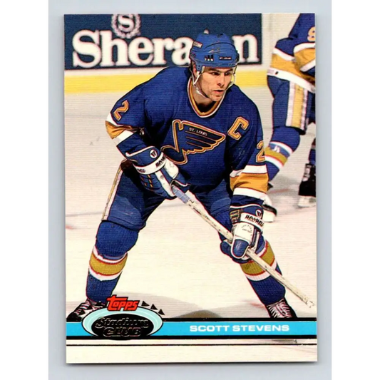 1991-92 Topps Stadium Club #265 Scott Stevens NM-MT St. Louis Blues Hockey Card Image 1
